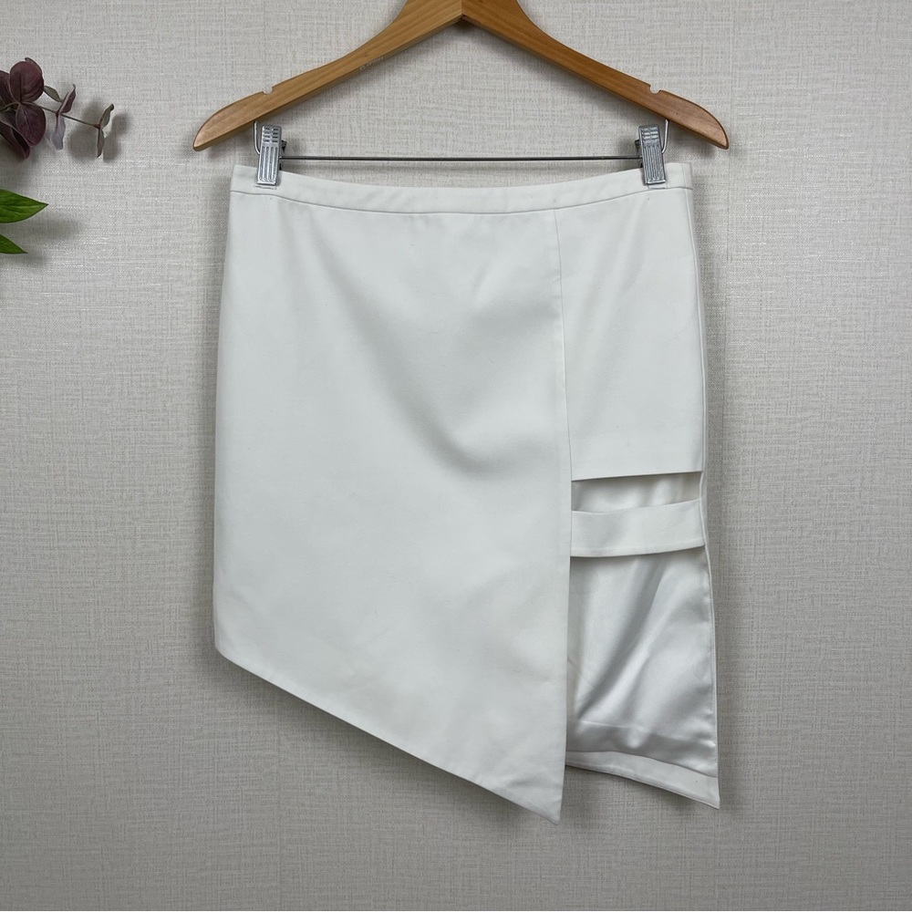 Mason White Side Slit Mini Skirt Size 4